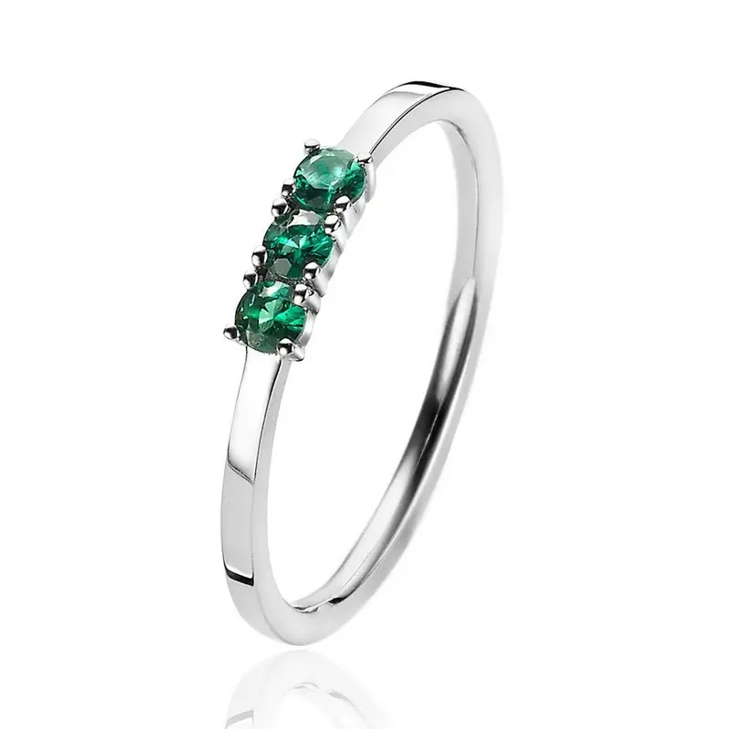 ZINZI Zilveren Ring met Groene Zirkonia ZIR2127G