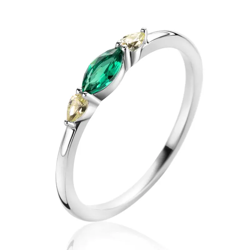 ZINZI Zilveren Ring met Groene Zirkonia ZIR2499