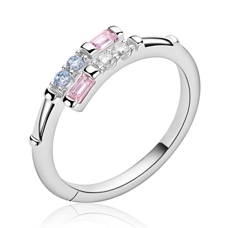 ZINZI Zilveren Ring met Roze Kleursteen ZIR2868
