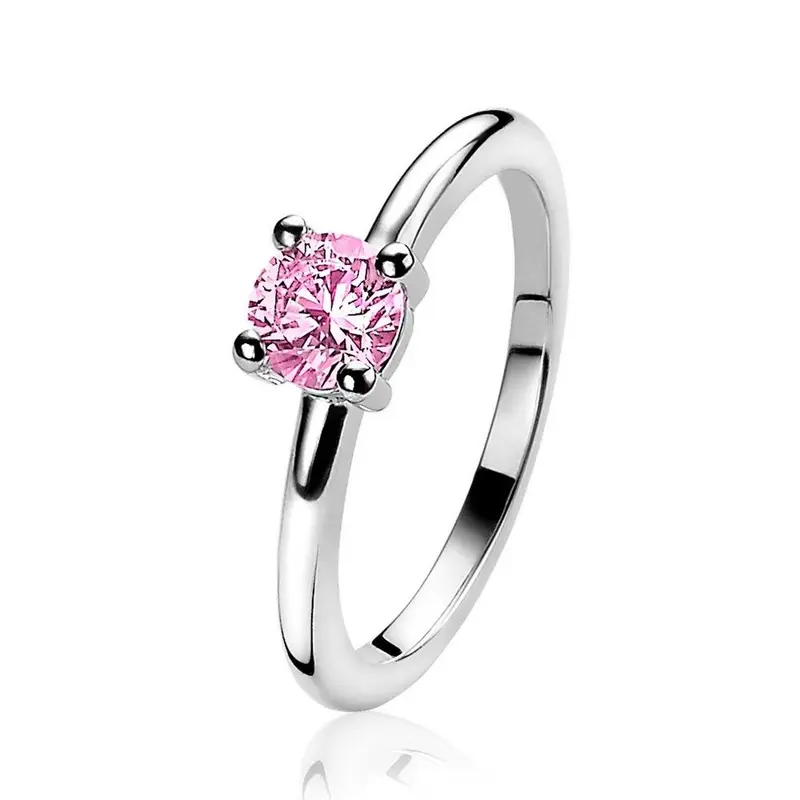 ZINZI Zilveren Ring met Roze Zirkonia ZIR1300R