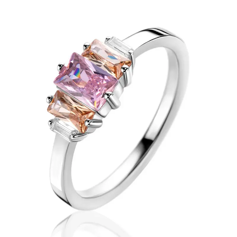 ZINZI Zilveren Ring met Roze Zirkonia ZIR2490