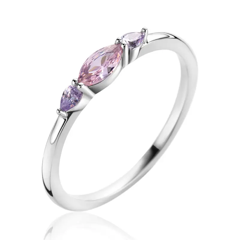 ZINZI Zilveren Ring met Roze Zirkonia ZIR2498