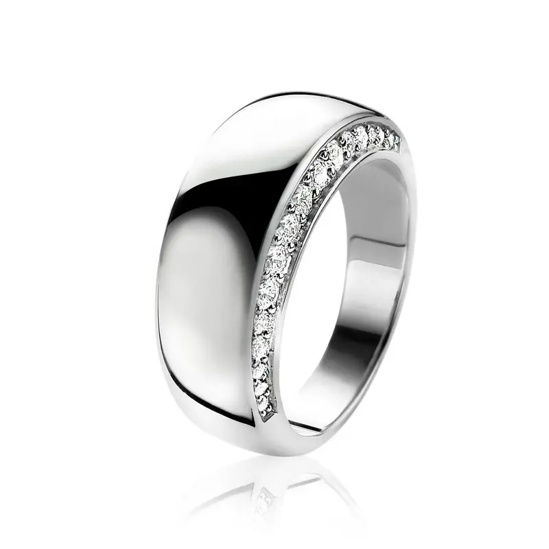 ZINZI Zilveren Ring met Witte Zirkonia MVR10