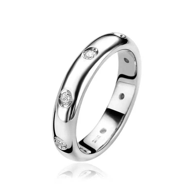 ZINZI Zilveren Ring met Witte Zirkonia ZIR1475-56
