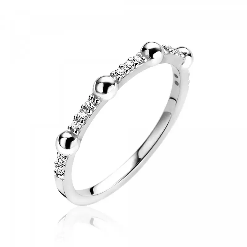 ZINZI Zilveren Ring met Witte Zirkonia ZIR1596-56