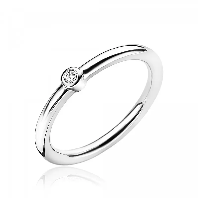 ZINZI Zilveren Ring met Witte Zirkonia ZIR1673