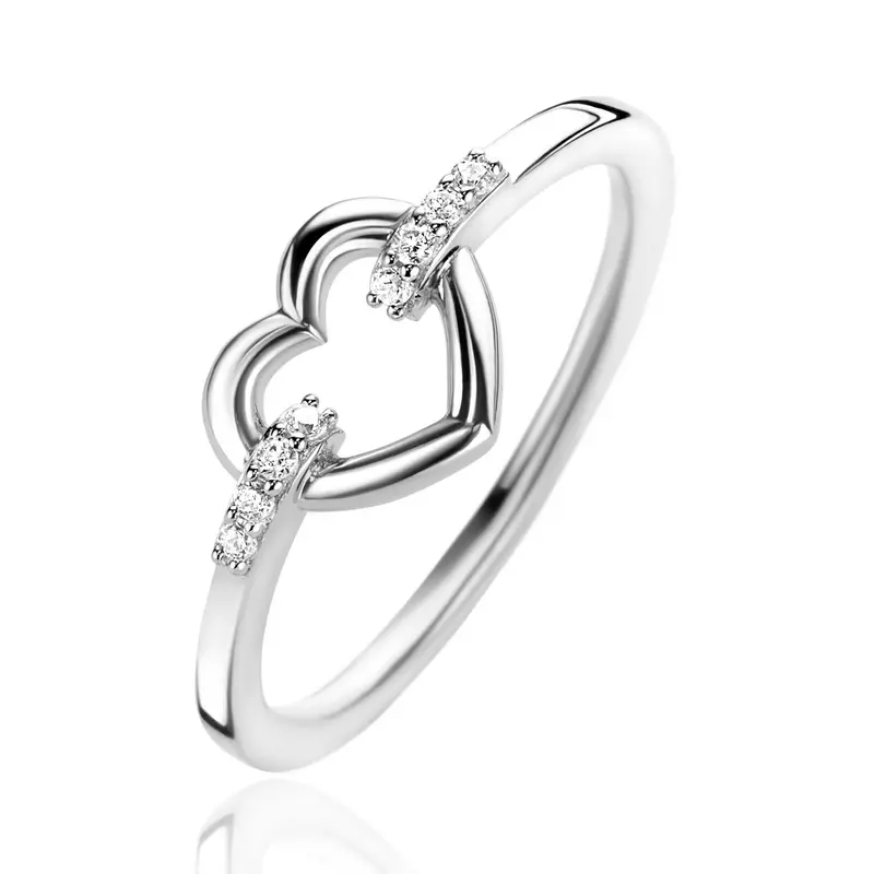 ZINZI Zilveren Ring met Witte Zirkonia ZIR1755