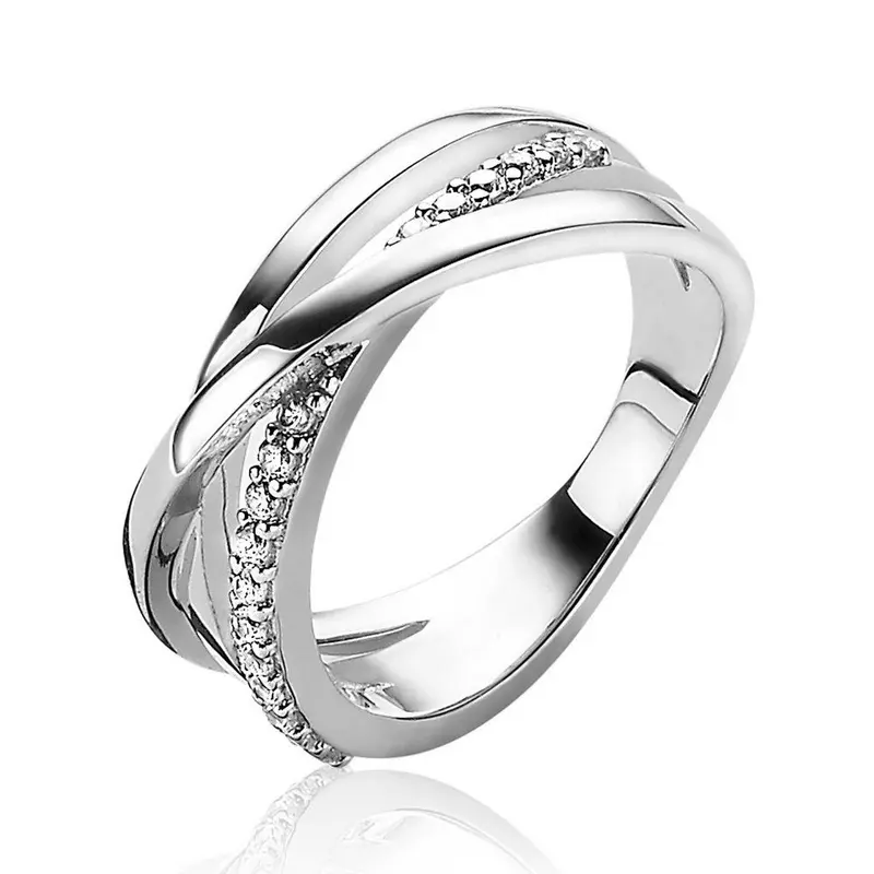 ZINZI Zilveren Ring met Witte Zirkonia ZIR1774