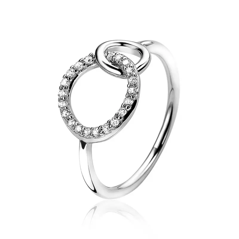 ZINZI Zilveren Ring met Witte Zirkonia ZIR1782