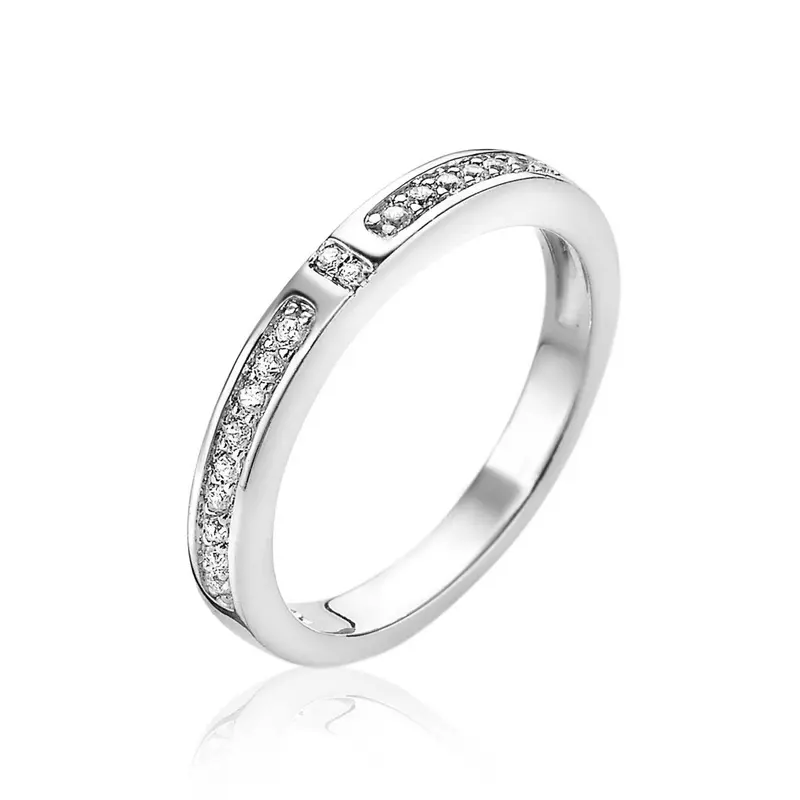 ZINZI Zilveren Ring met Witte Zirkonia ZIR1957S