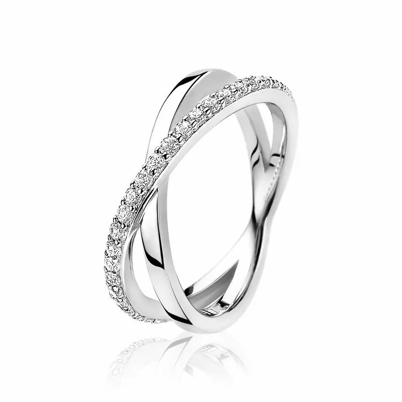 ZINZI Zilveren Ring met Witte Zirkonia ZIR1969