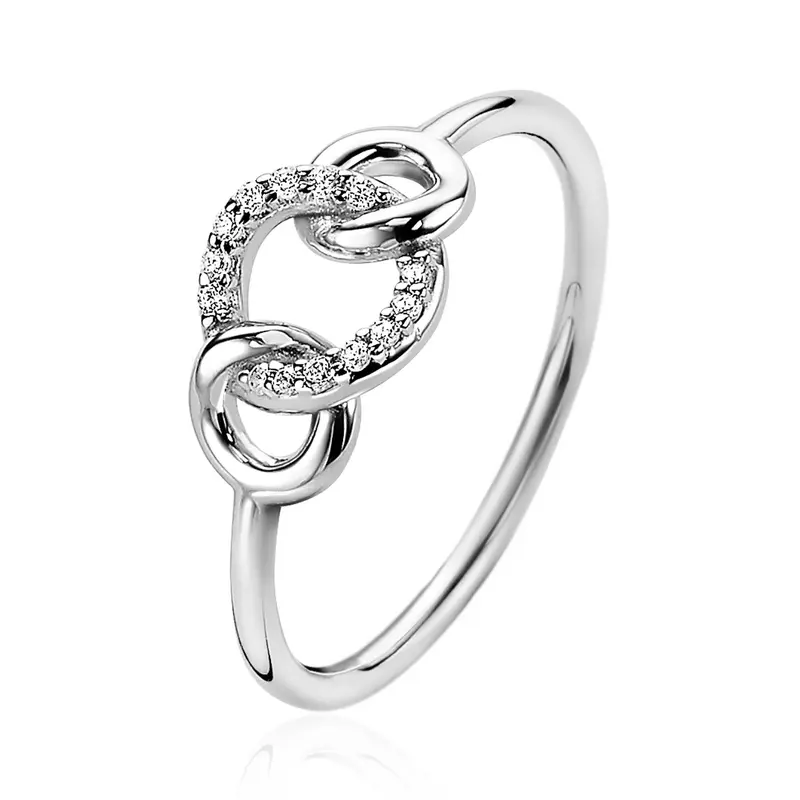 ZINZI Zilveren Ring met Witte Zirkonia ZIR2045