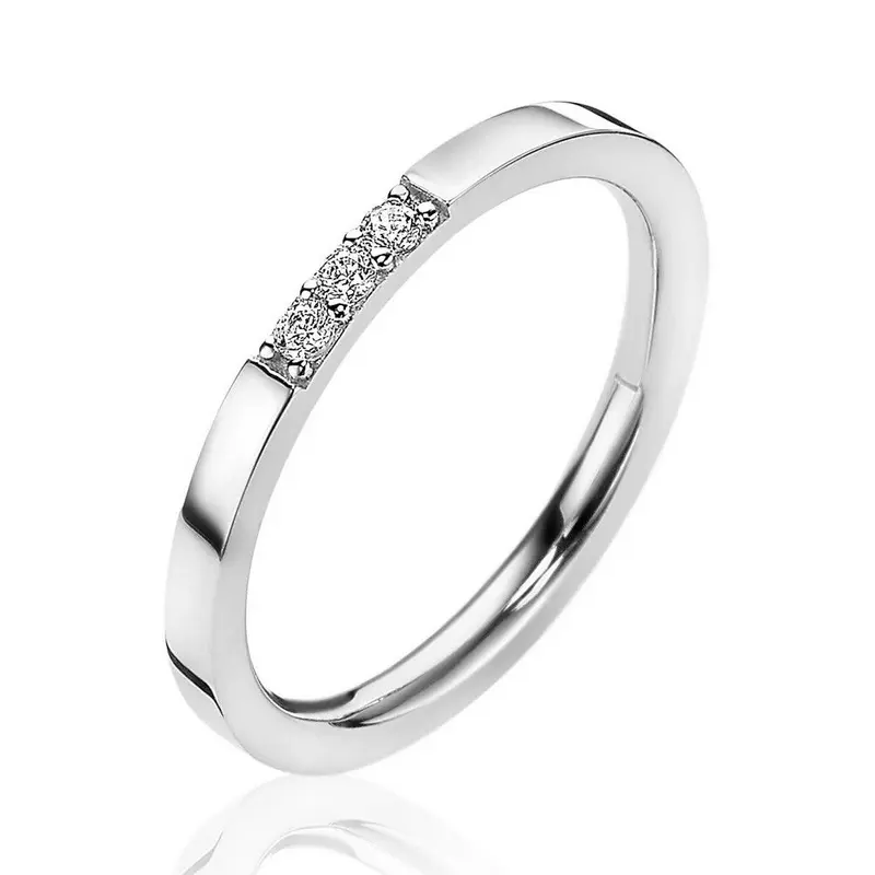 ZINZI Zilveren Ring met Witte Zirkonia ZIR2130