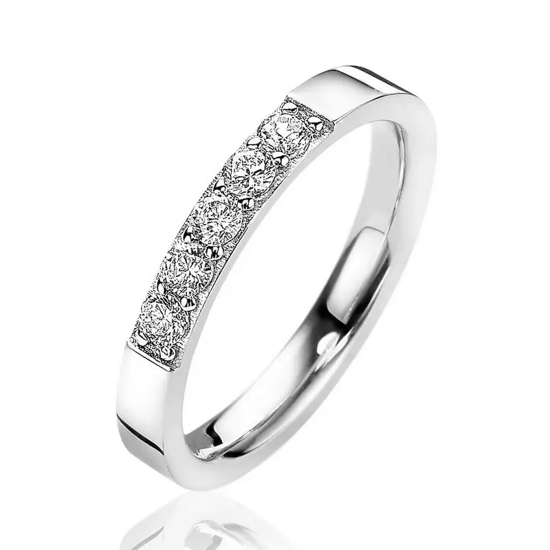 ZINZI Zilveren Ring met Witte Zirkonia ZIR2131