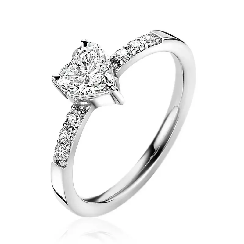 ZINZI Zilveren Ring met Witte Zirkonia ZIR2134
