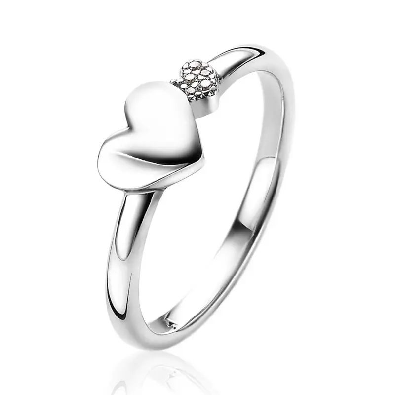 ZINZI Zilveren Ring met Witte Zirkonia ZIR2137