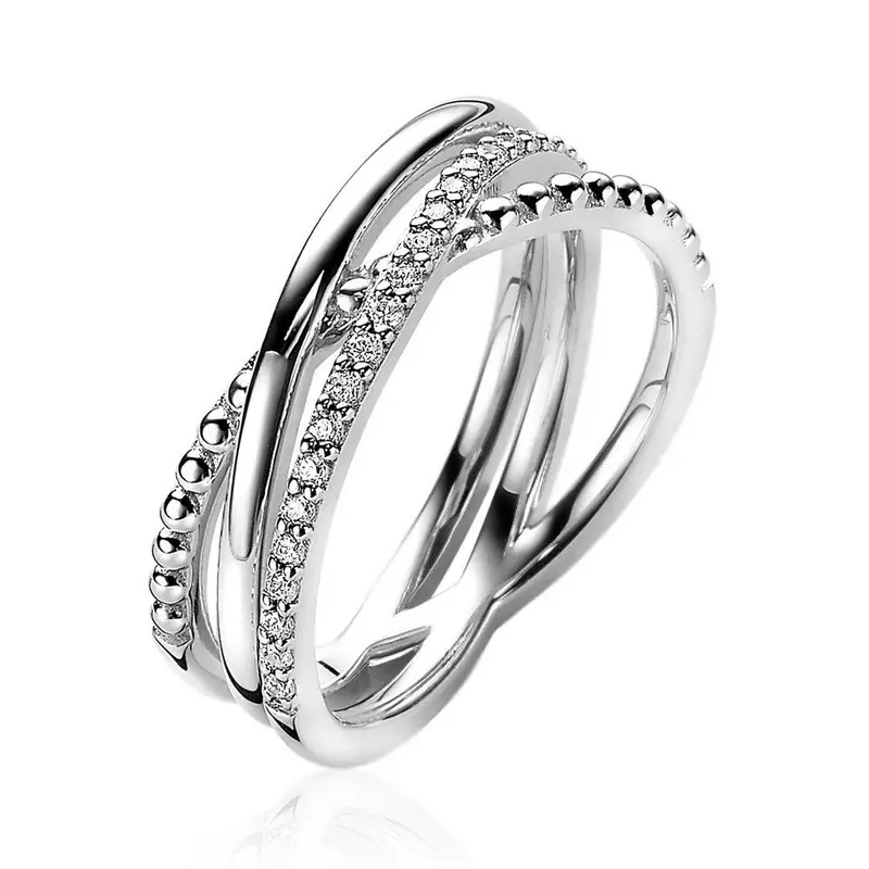 ZINZI Zilveren Ring met Witte Zirkonia ZIR2141
