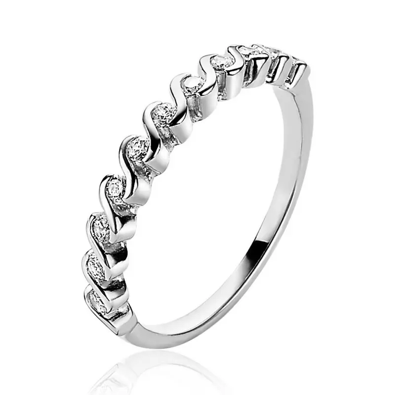 ZINZI Zilveren Ring met Witte Zirkonia ZIR2177