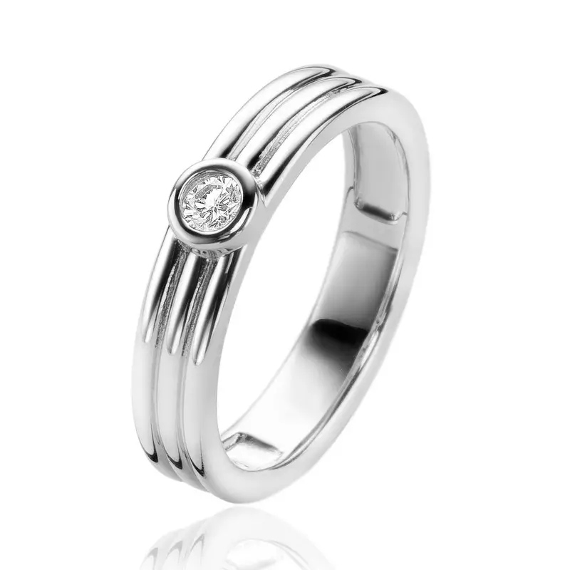 ZINZI Zilveren Ring met Witte Zirkonia ZIR2241