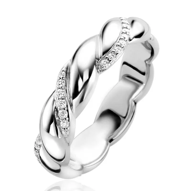 ZINZI Zilveren Ring met Witte Zirkonia ZIR2295