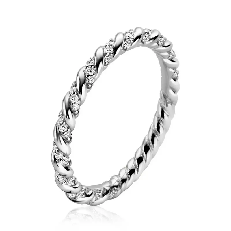 ZINZI Zilveren Ring met Witte Zirkonia ZIR2320