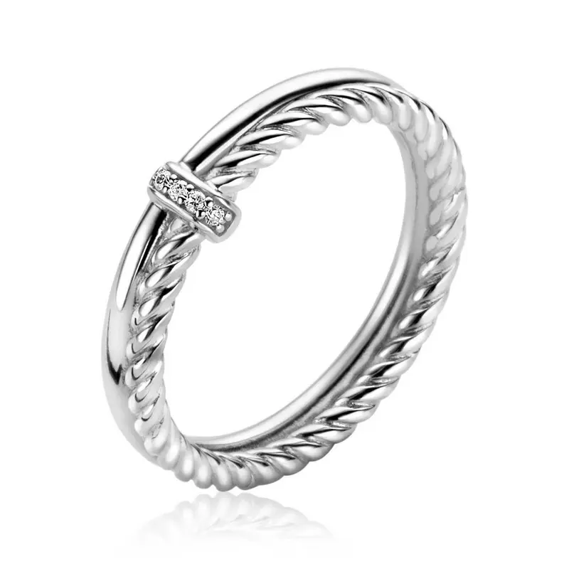 ZINZI Zilveren Ring met Witte Zirkonia ZIR2324