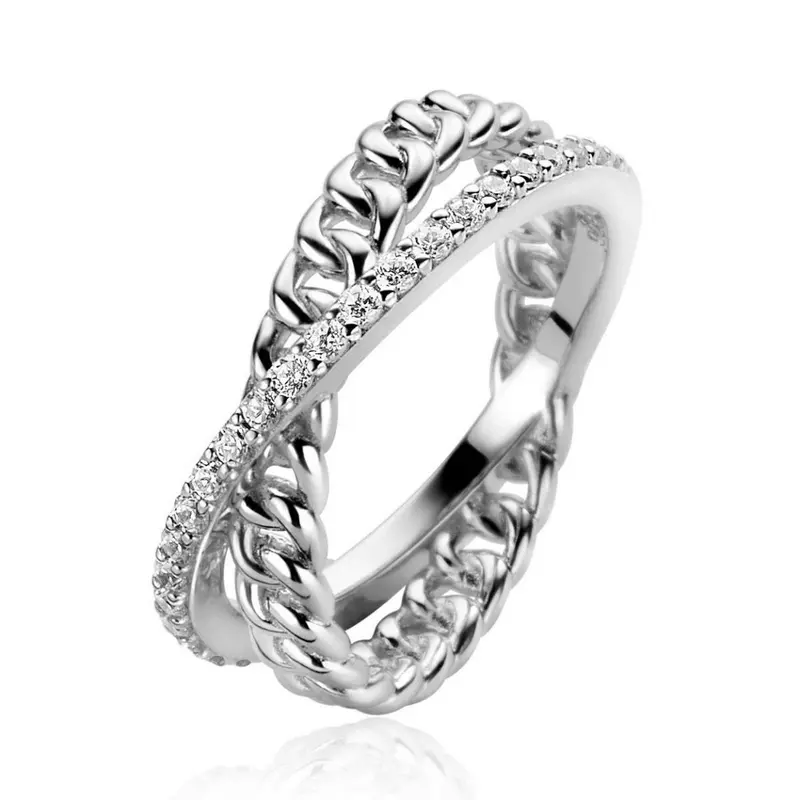 ZINZI Zilveren Ring met Witte Zirkonia ZIR2326