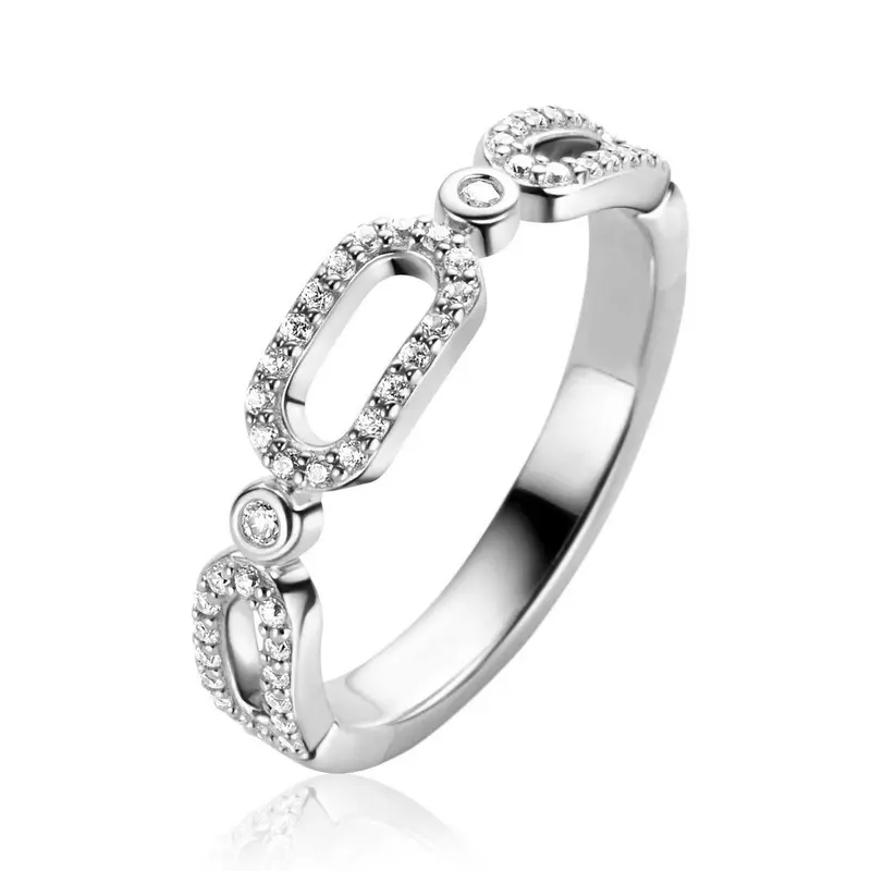ZINZI Zilveren Ring met Witte Zirkonia ZIR2398