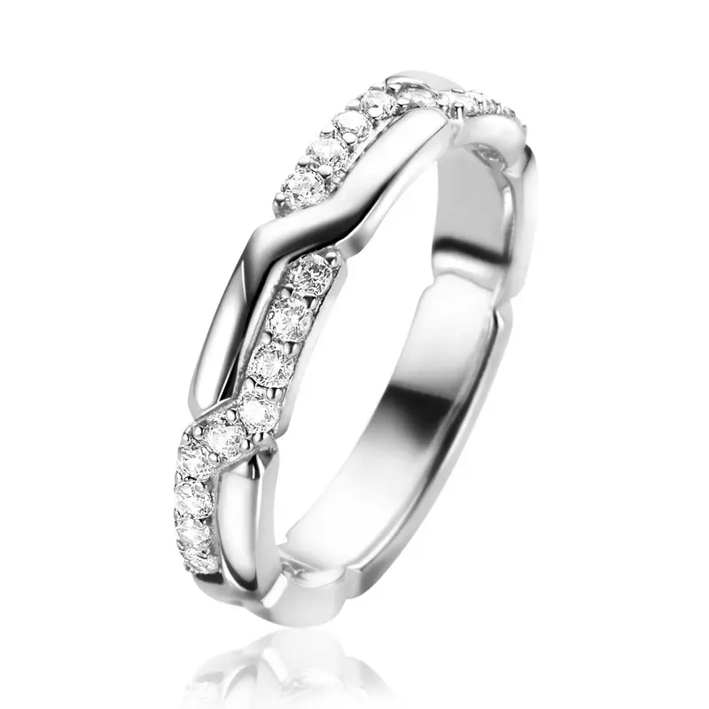 ZINZI Zilveren Ring met Witte Zirkonia ZIR2399