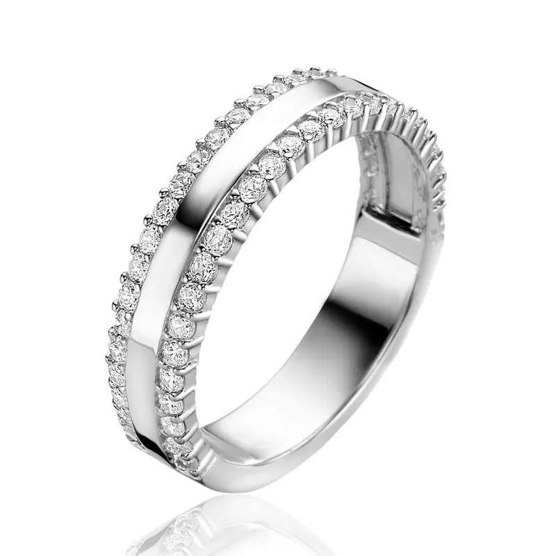ZINZI Zilveren Ring met Witte Zirkonia ZIR2445