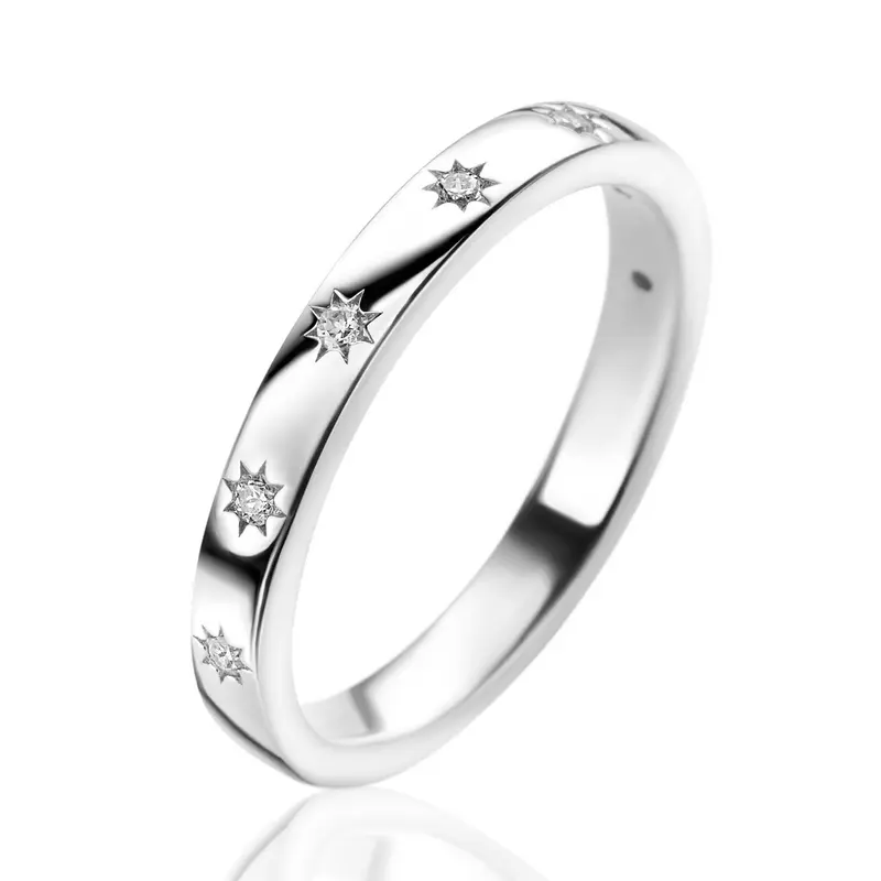 ZINZI Zilveren Ring met Witte Zirkonia ZIR2491