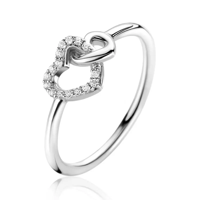 ZINZI Zilveren Ring met Witte Zirkonia ZIR2493