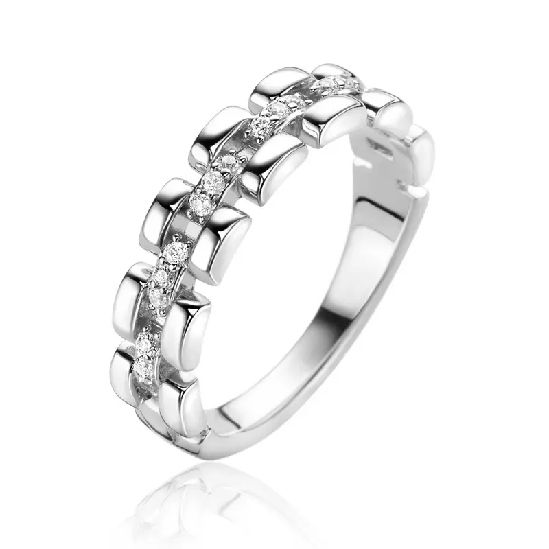 ZINZI Zilveren Ring met Witte Zirkonia ZIR2504