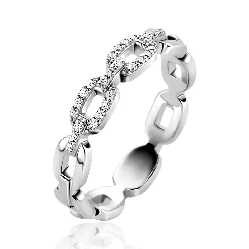 ZINZI Zilveren Ring met Witte Zirkonia ZIR2552