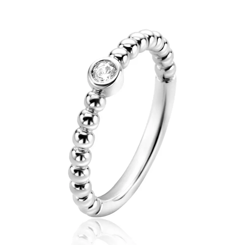 ZINZI Zilveren Ring met Witte Zirkonia ZIR2568