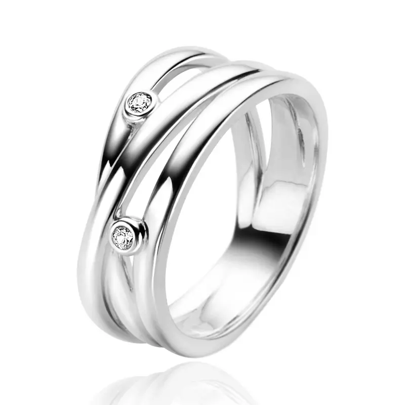 ZINZI Zilveren Ring met Witte Zirkonia ZIR2571