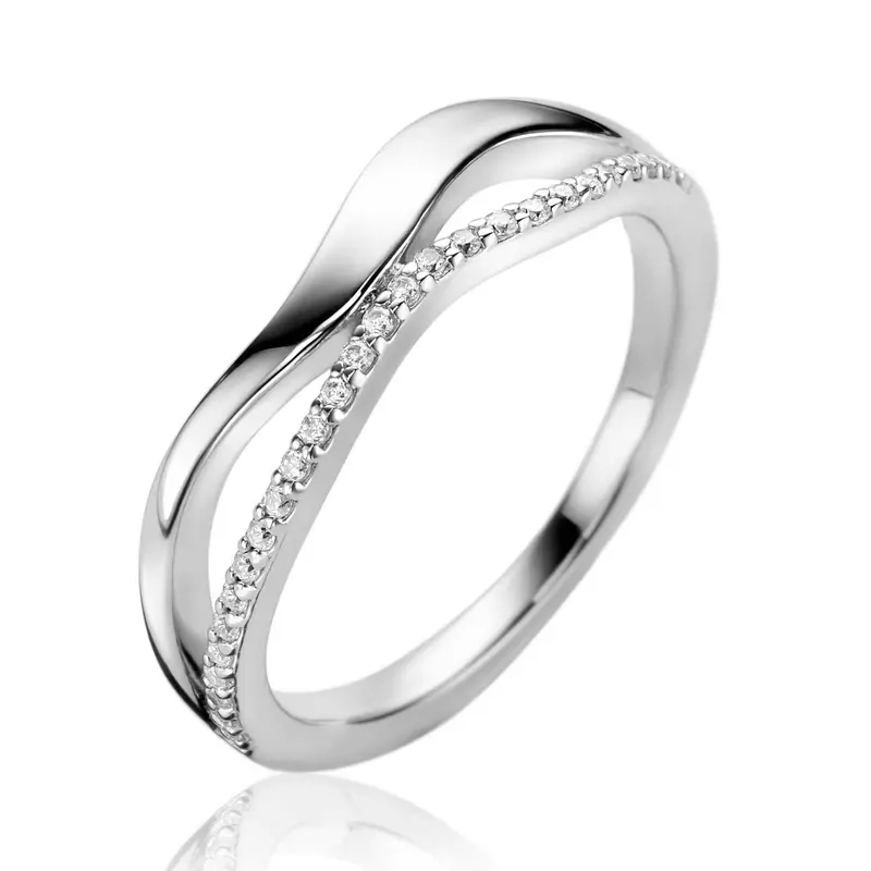 ZINZI Zilveren Ring met Witte Zirkonia ZIR2629