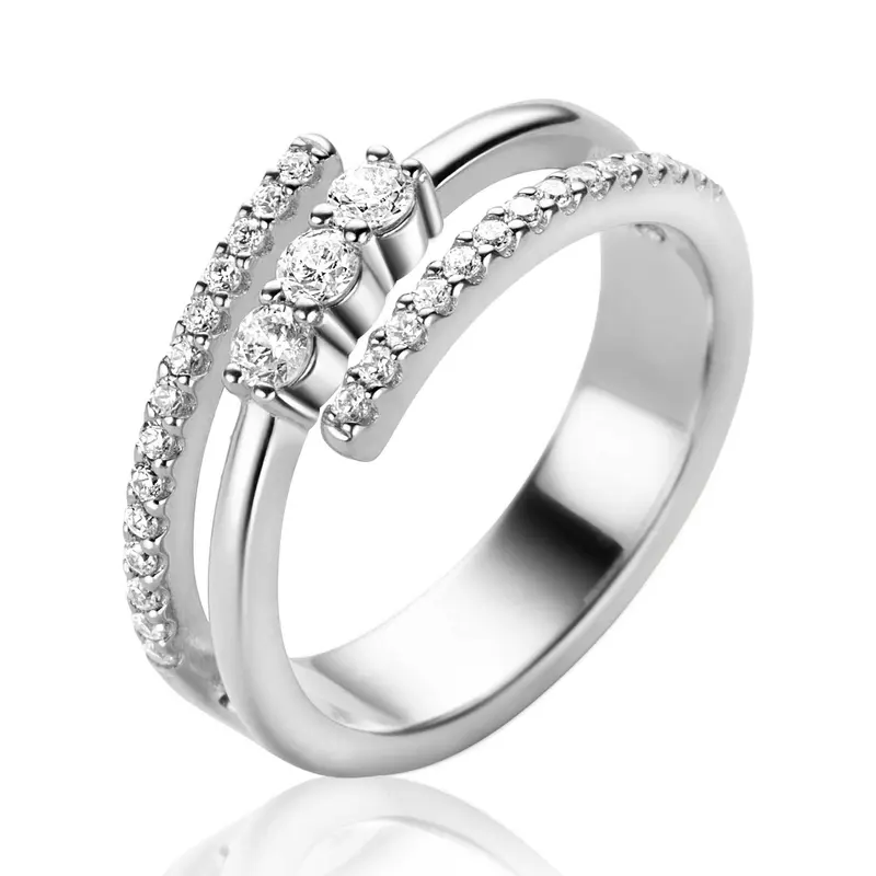 ZINZI Zilveren Ring met Witte Zirkonia ZIR2645