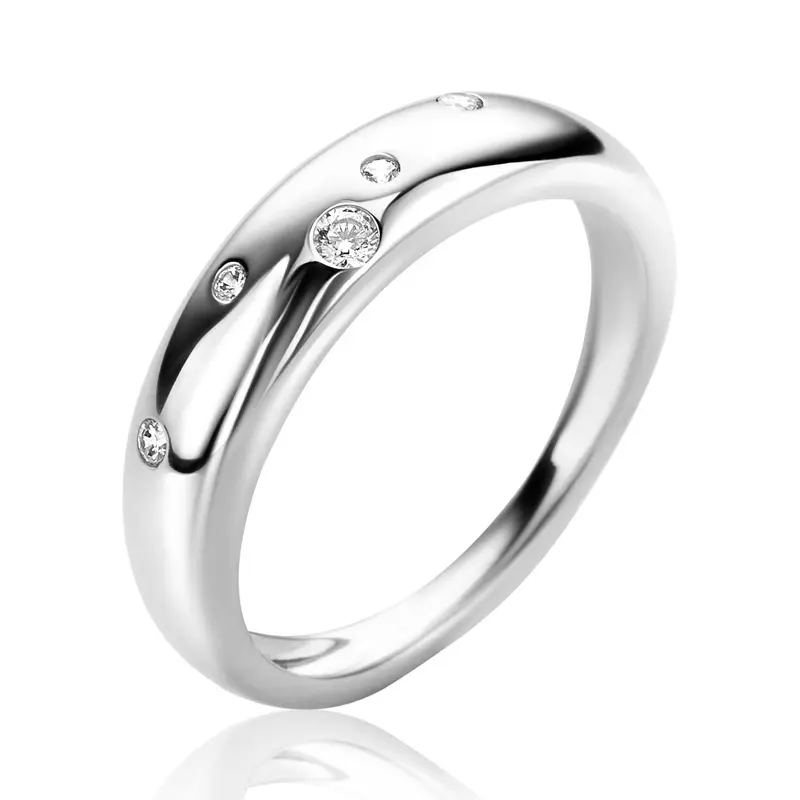 ZINZI Zilveren Ring met Witte Zirkonia ZIR2655