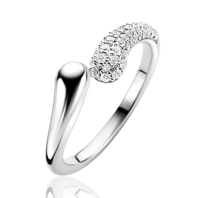 ZINZI Zilveren Ring met Witte Zirkonia ZIR2681