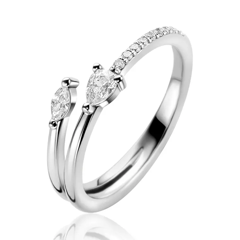 ZINZI Zilveren Ring met Witte Zirkonia ZIR2689