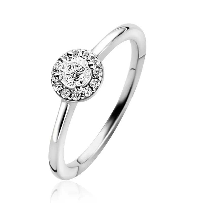 ZINZI Zilveren Ring met Witte Zirkonia ZIR2697