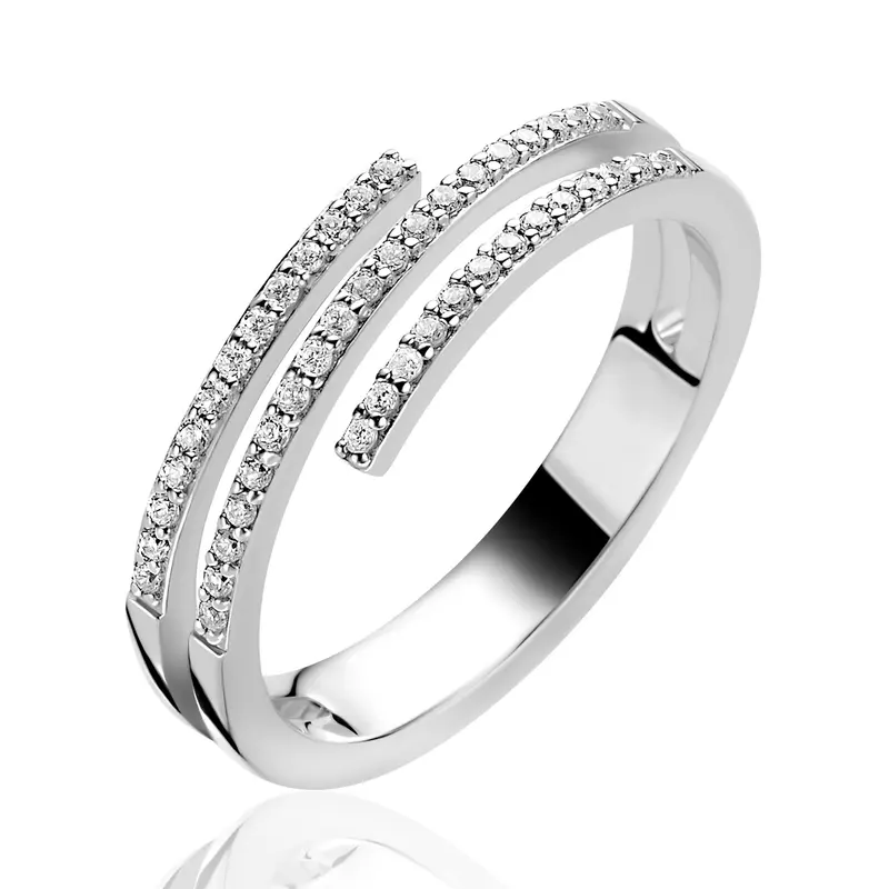ZINZI Zilveren Ring met Witte Zirkonia ZIR2727