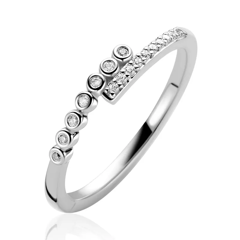 ZINZI Zilveren Ring met Witte Zirkonia ZIR2729