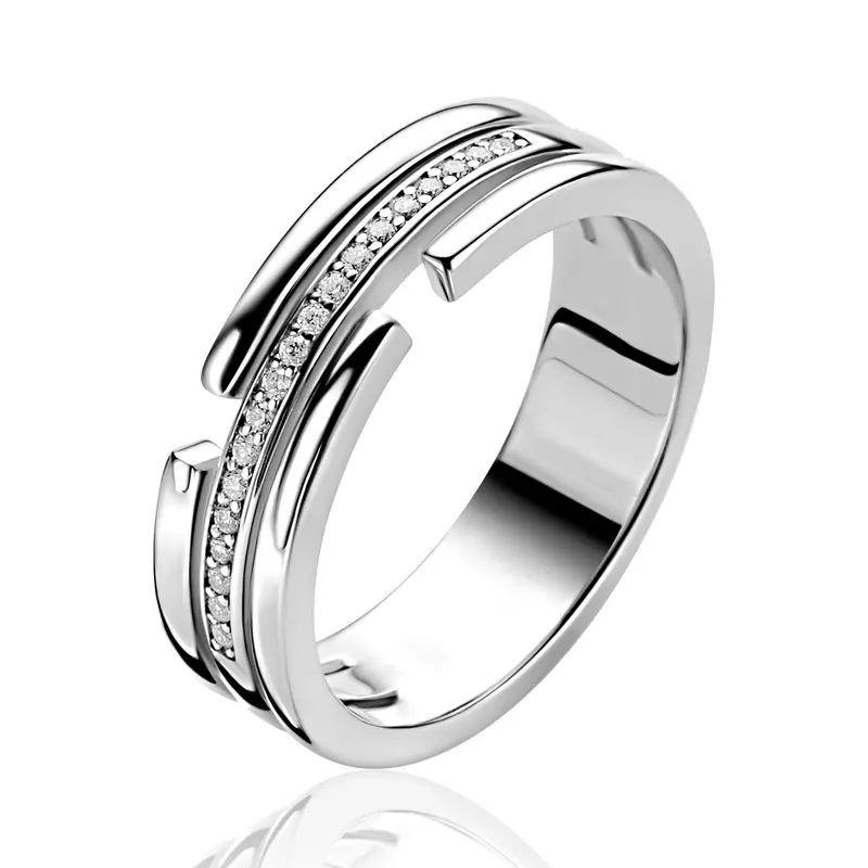 ZINZI Zilveren Ring met Witte Zirkonia ZIR2730
