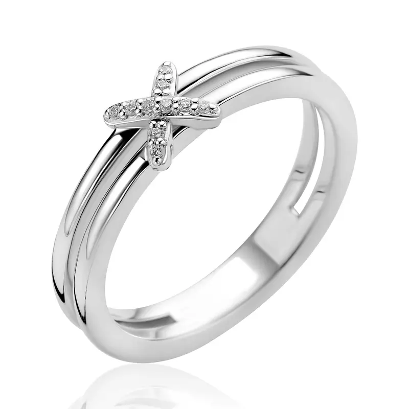 ZINZI Zilveren Ring met Witte Zirkonia ZIR2813