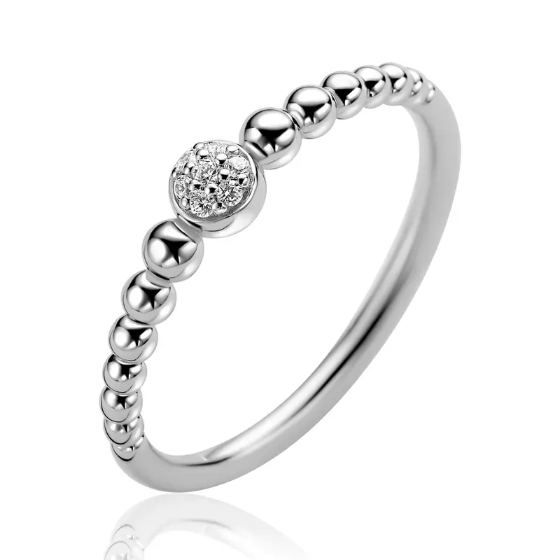 ZINZI Zilveren Ring met Witte Zirkonia ZIR2817
