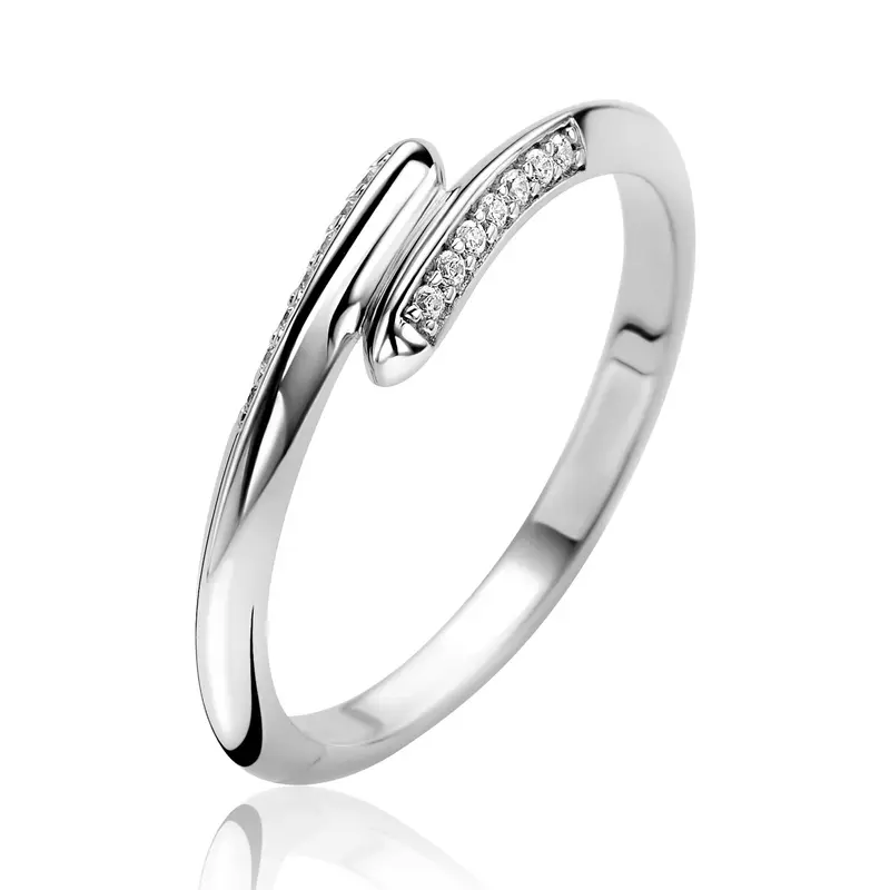 ZINZI Zilveren Ring met Witte Zirkonia ZIR2833