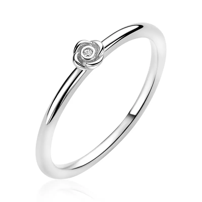 ZINZI Zilveren Ring met Witte Zirkonia ZIR2872