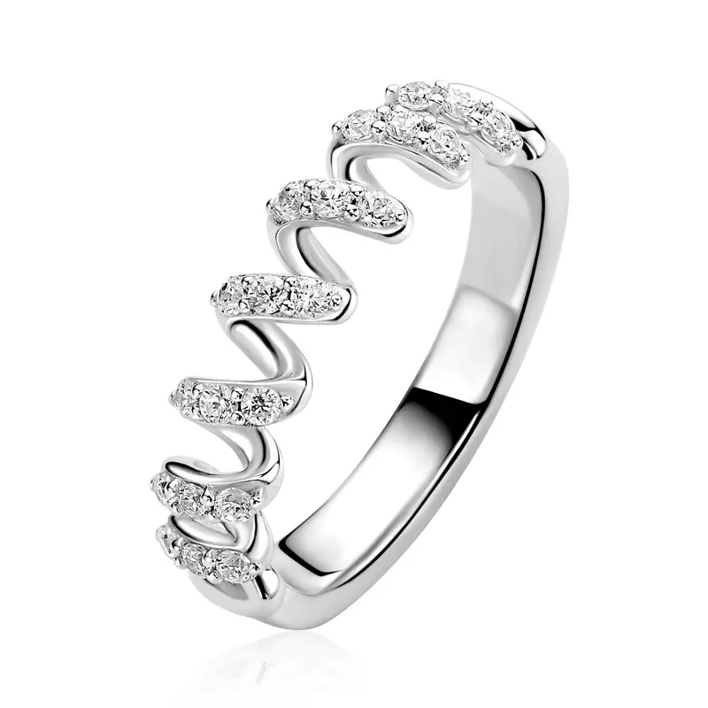 ZINZI Zilveren Ring met Witte Zirkonia ZIR2877